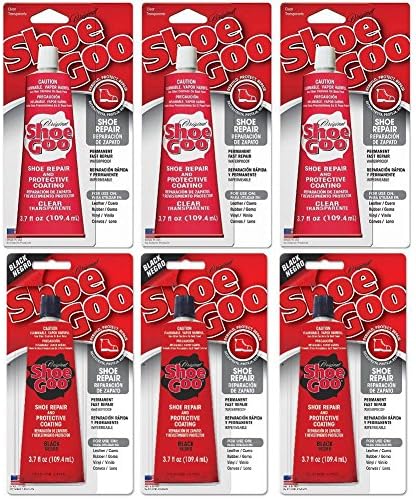 Shoe Goo 3.7 oz 6-Pack: 3 Clear + 3 Black